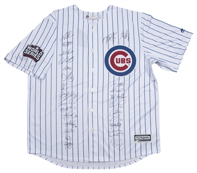 2016 World Series Champions Chicago Cubs Team Signed Joe Maddon Cubs Home World Series Jersey With 26 Signatures (Fanatics & Schwartz)